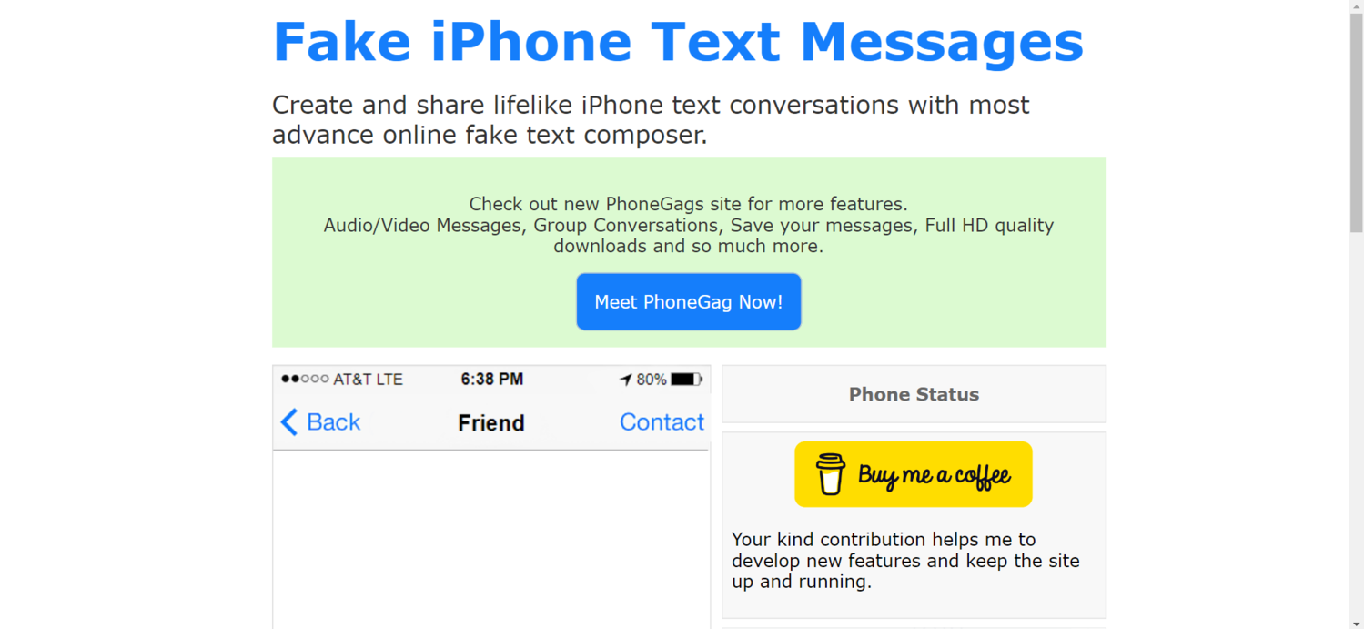 iPhone Fake Text Message Generator
