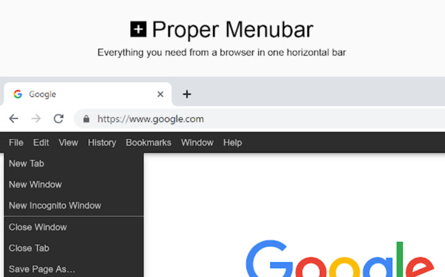 proper menu bar