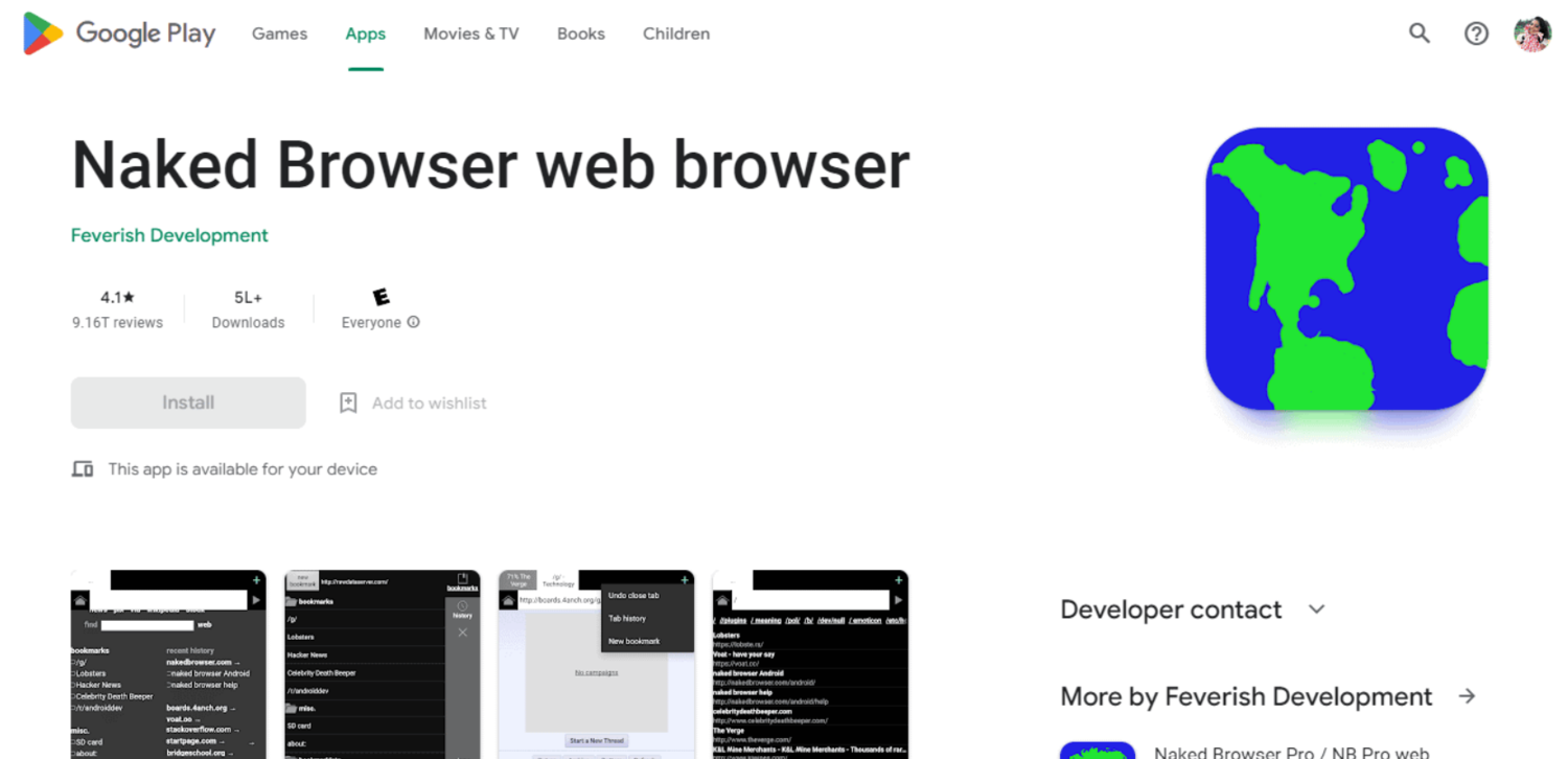 naked browser
