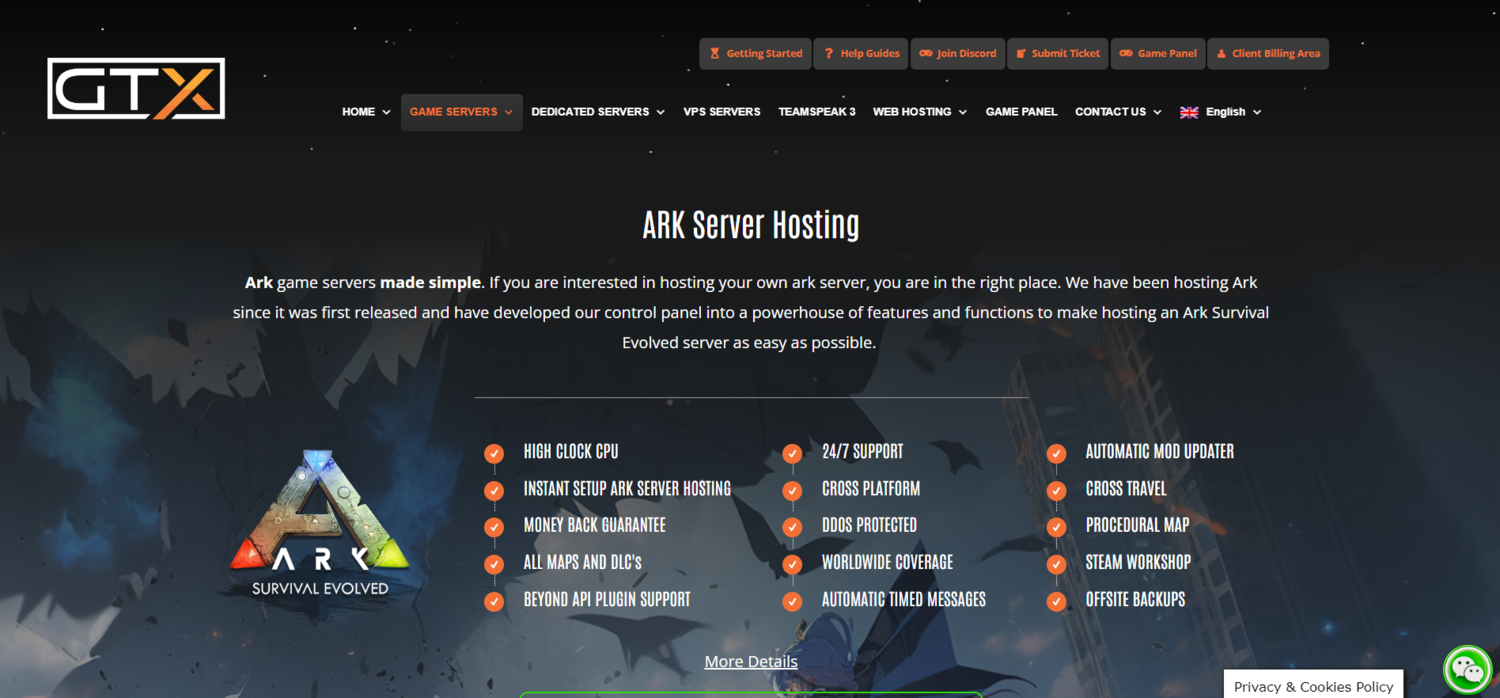 gtx gaming ark server hosting