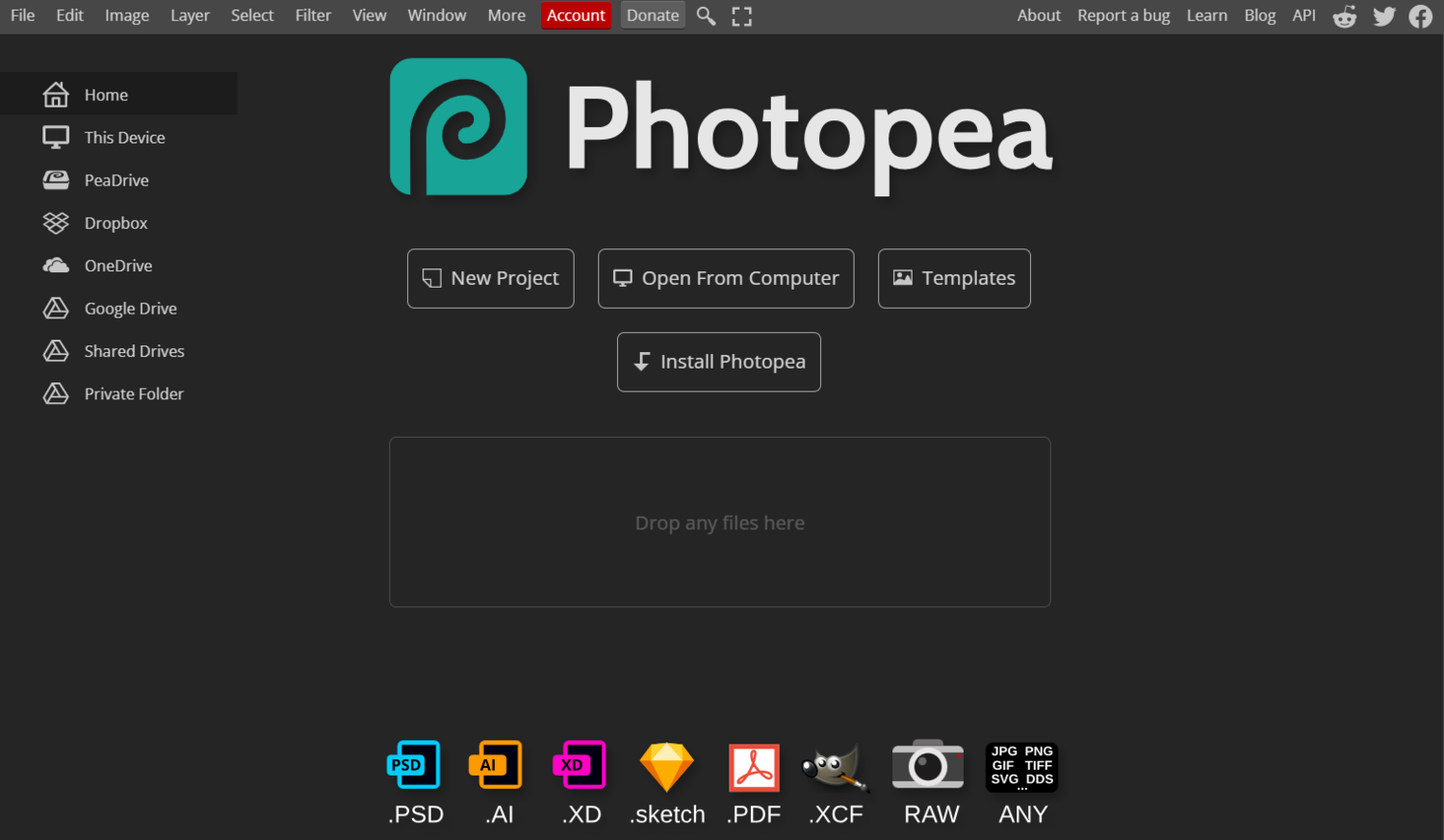 free sublimation design software-Photopea