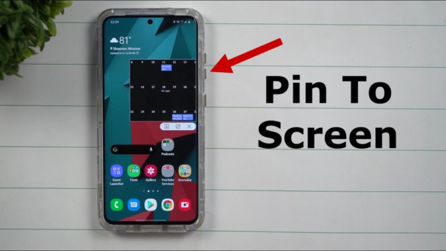 Pin feature in samsung