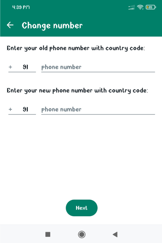 enter new whatsapp number