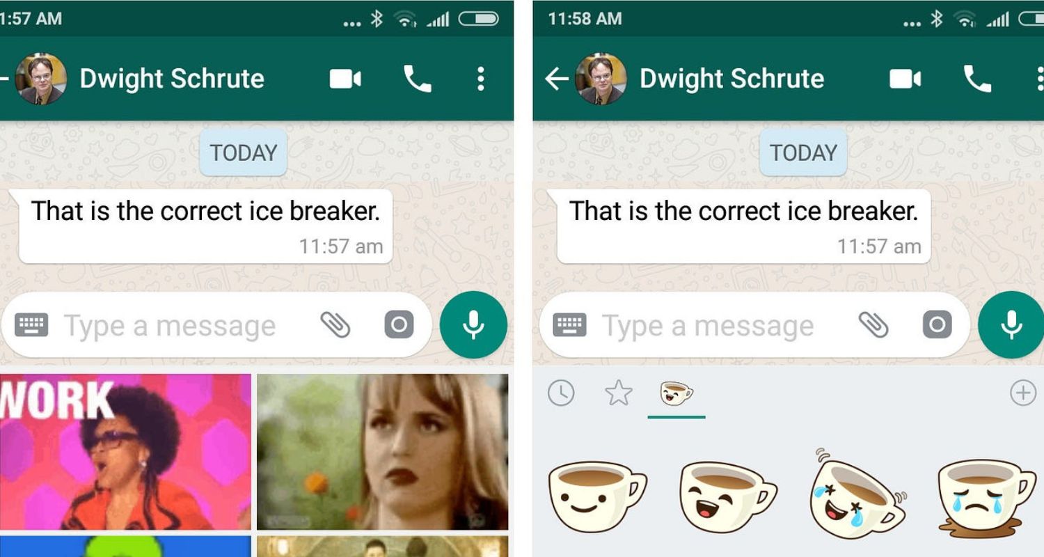 stickers and gifs in whatsapp