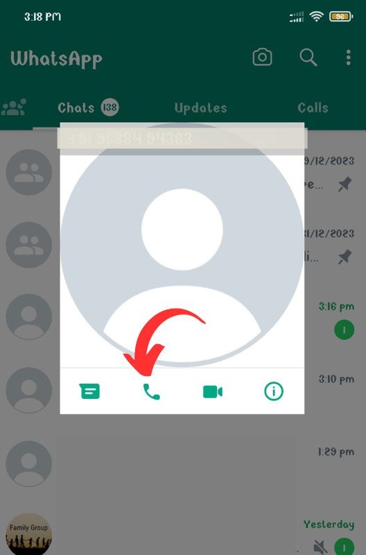 tap the call icon