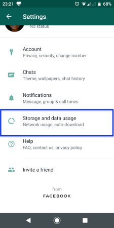 storage and data usage
